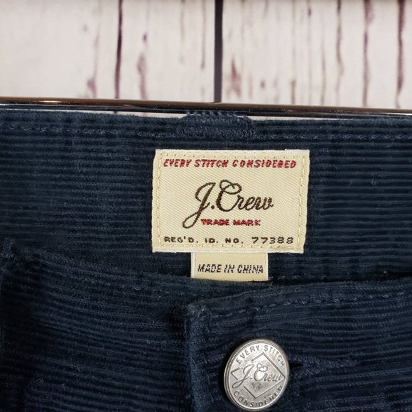 J. Crew Corduroy Jeans Womens Size 31/30 Cropped Below Waist Cotton Black - Picture 9 of 9